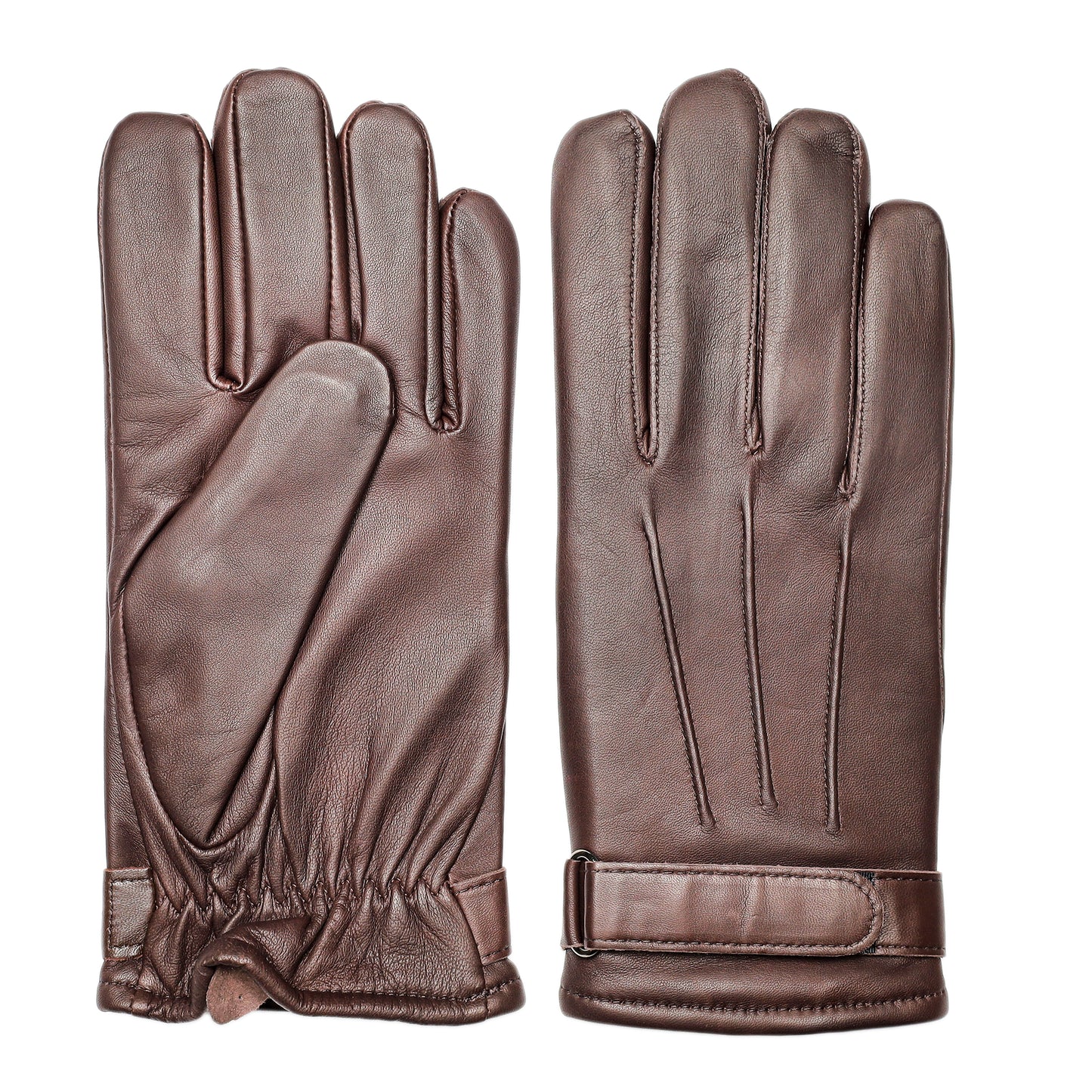 قفازات شتوية للرجال باللون البني