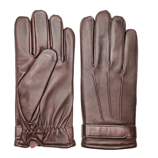 قفازات شتوية للرجال باللون البني