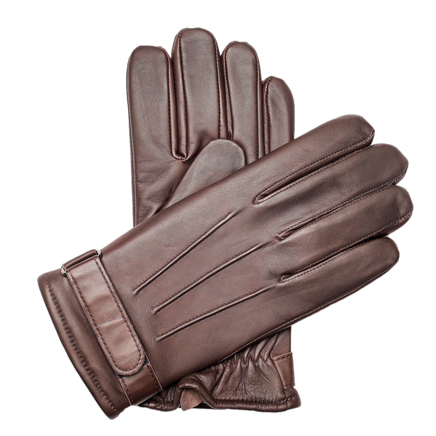 قفازات شتوية للرجال باللون البني